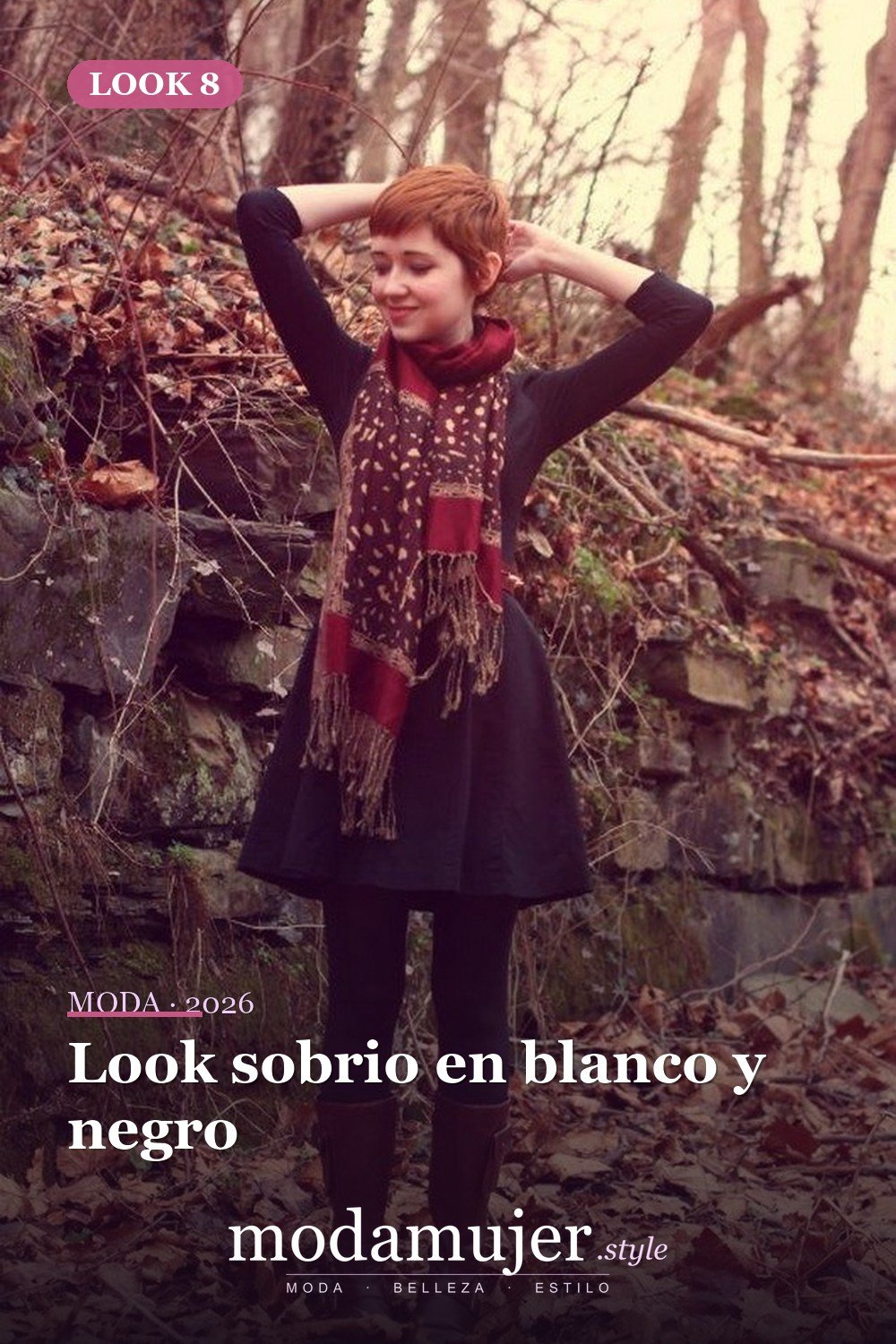 Look sobrio en blanco y negro — Más de 33 trajes lindos de moda de invierno