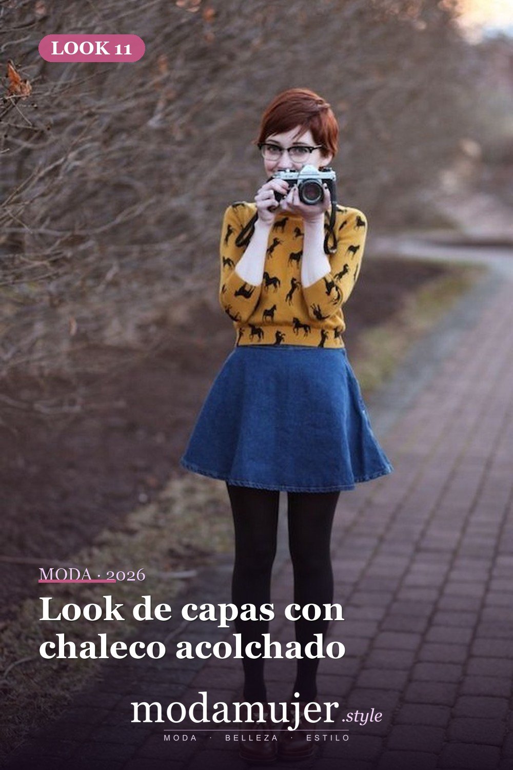 Look de capas con chaleco acolchado — Más de 33 trajes lindos de moda de invierno