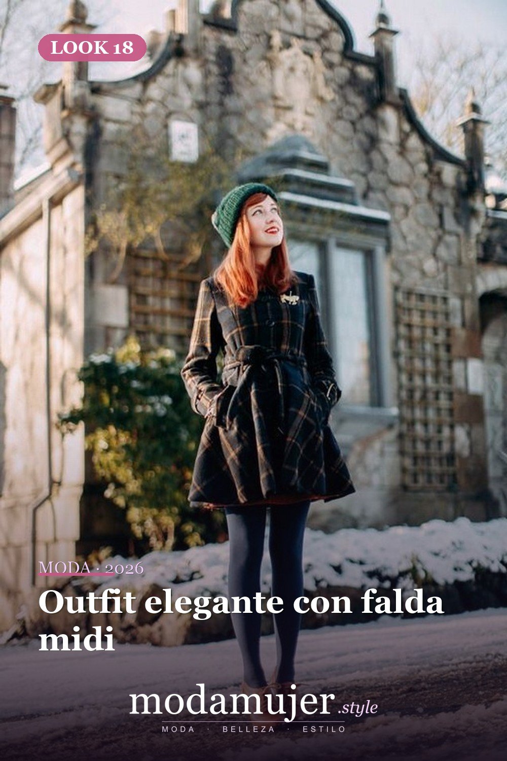 Outfit elegante con falda midi — Más de 33 trajes lindos de moda de invierno