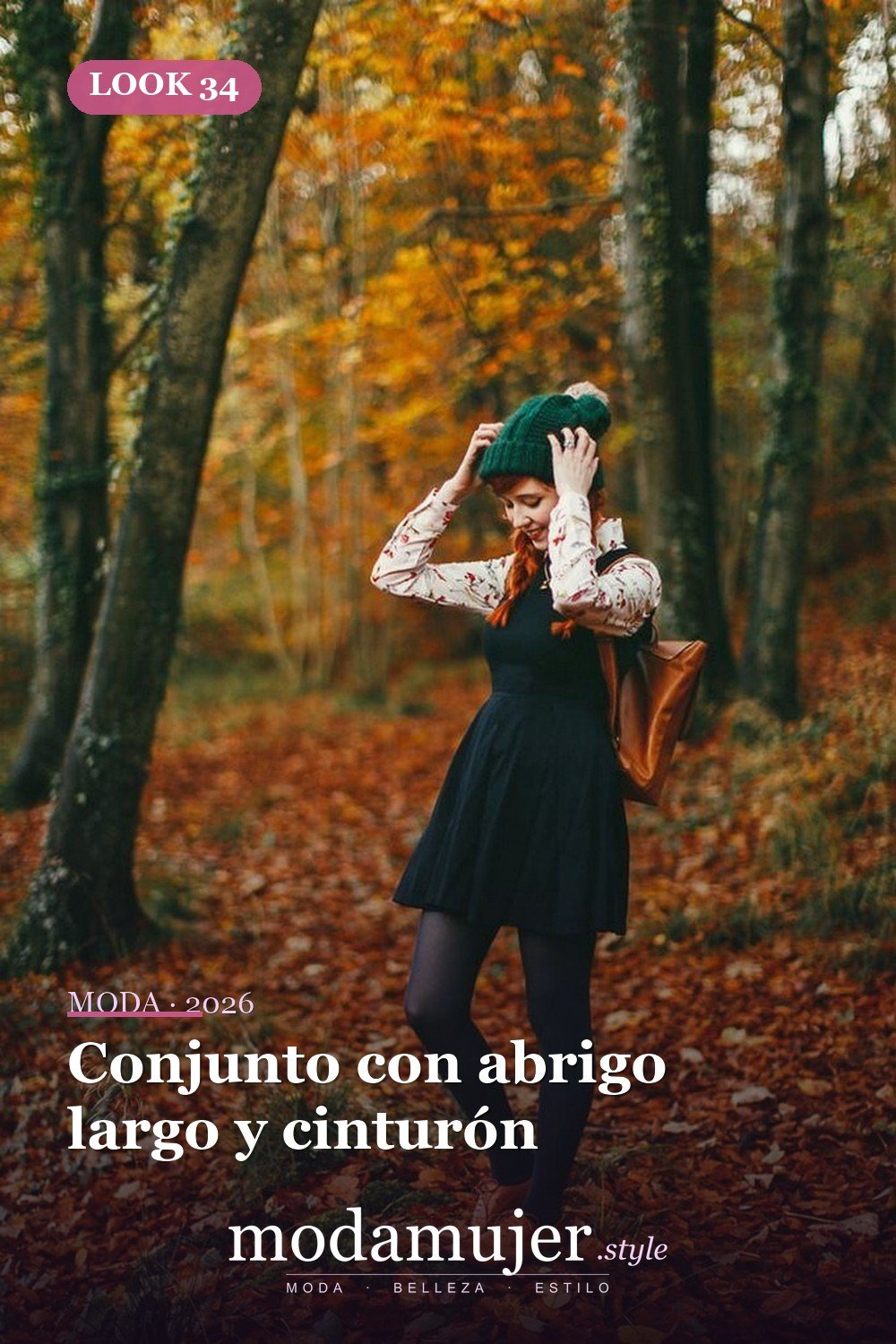 Conjunto con abrigo largo y cinturón — Más de 33 trajes lindos de moda de invierno