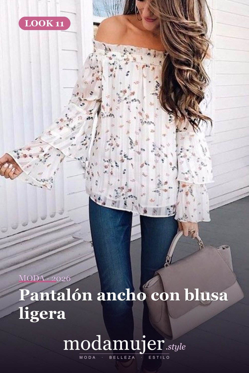 Pantalón ancho con blusa ligera — Más de 35 acogedoras ideas de trajes de primavera cómodos para usar todos los días