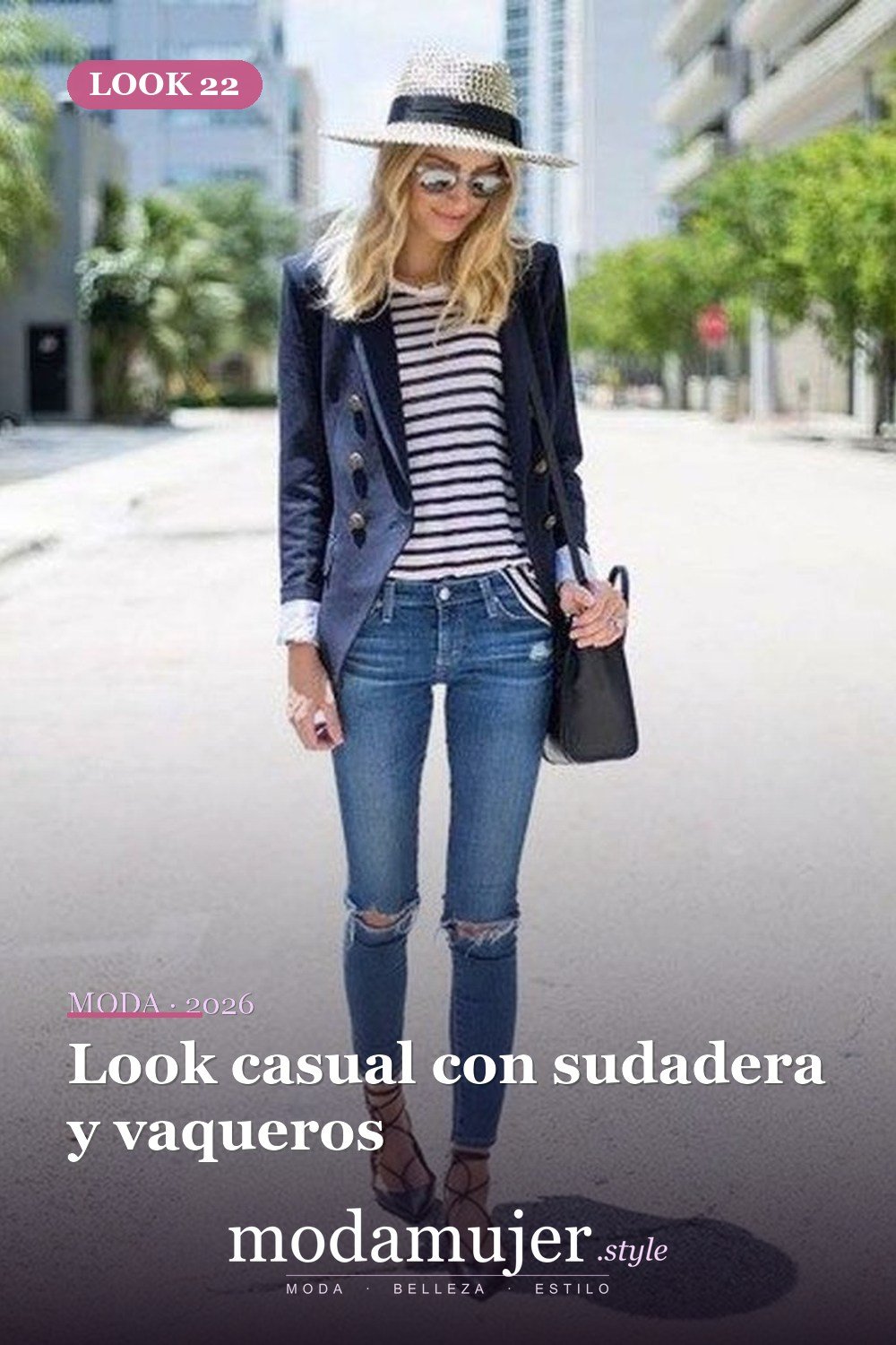Look casual con sudadera y vaqueros — Más de 35 acogedoras ideas de trajes de primavera cómodos para usar todos los días