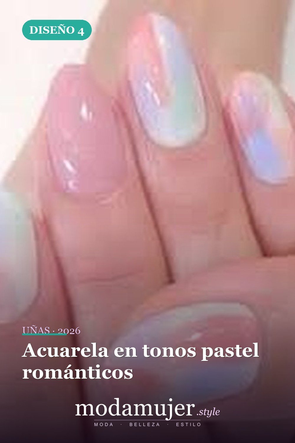 Acuarela en tonos pastel románticos — Más de 35 ideas de arte de uñas de acuarela inusuales que se ven geniales