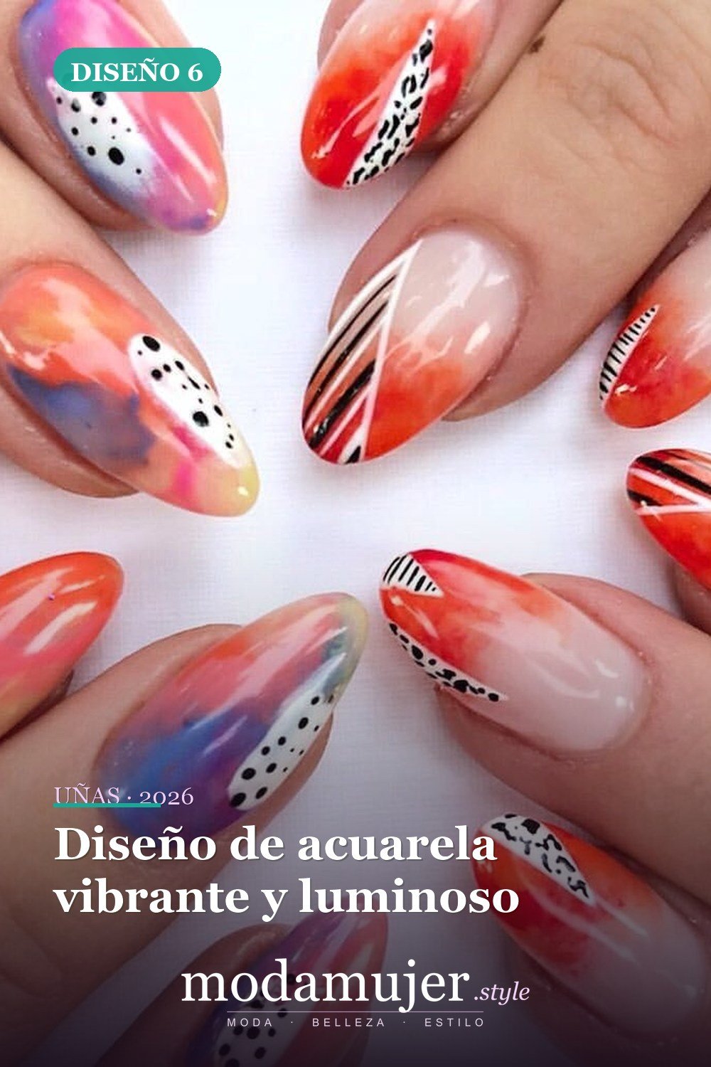 Diseño de acuarela vibrante y luminoso — Más de 35 ideas de arte de uñas de acuarela inusuales que se ven geniales