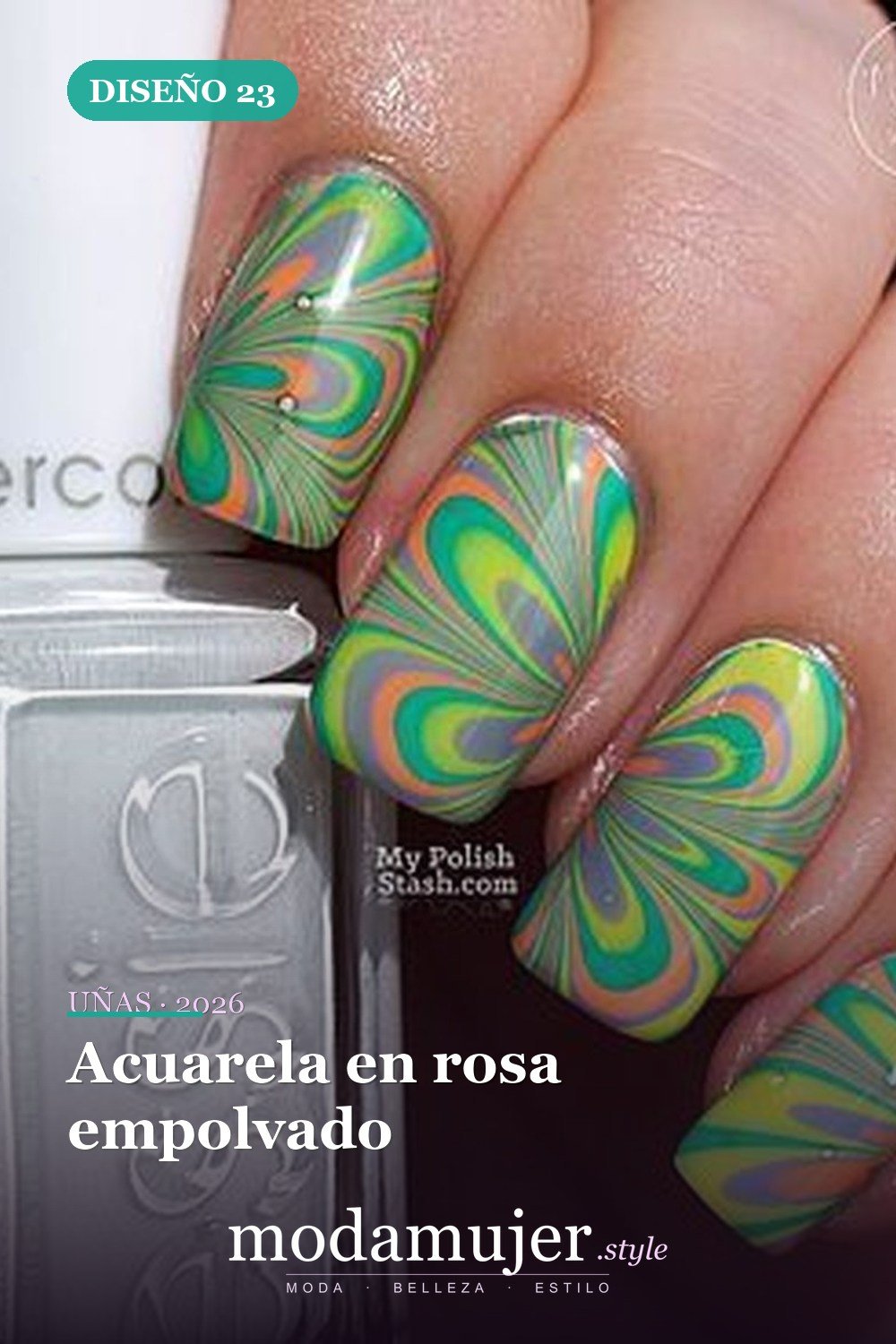Acuarela en rosa empolvado — Más de 35 ideas de arte de uñas de acuarela inusuales que se ven geniales