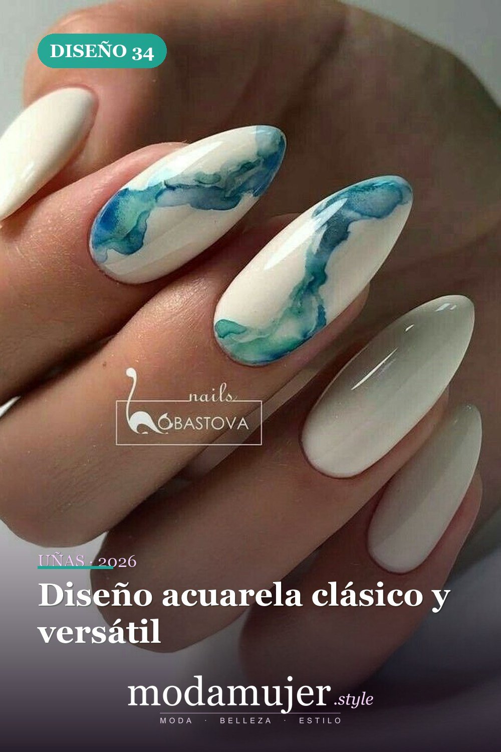 Diseño acuarela clásico y versátil — Más de 35 ideas de arte de uñas de acuarela inusuales que se ven geniales