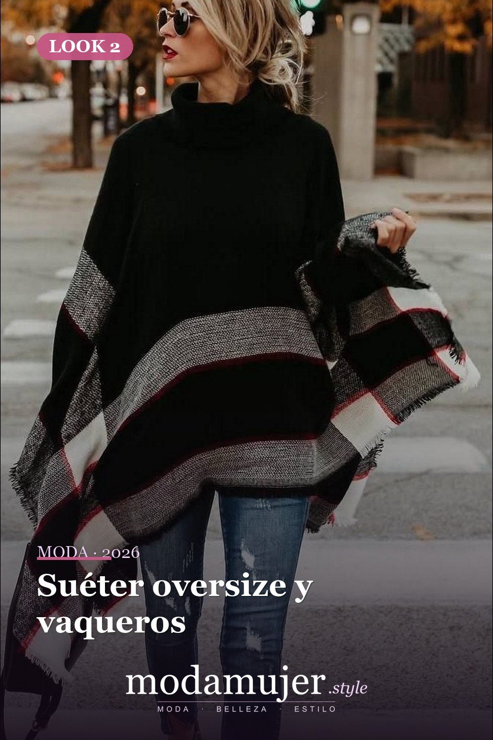 Suéter oversize y vaqueros — Más de 40 ideas de trajes de invierno para mujeres en 2026