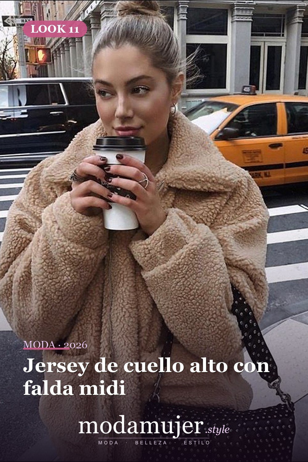 Jersey de cuello alto con falda midi — Más de 40 ideas de trajes de invierno para mujeres en 2026