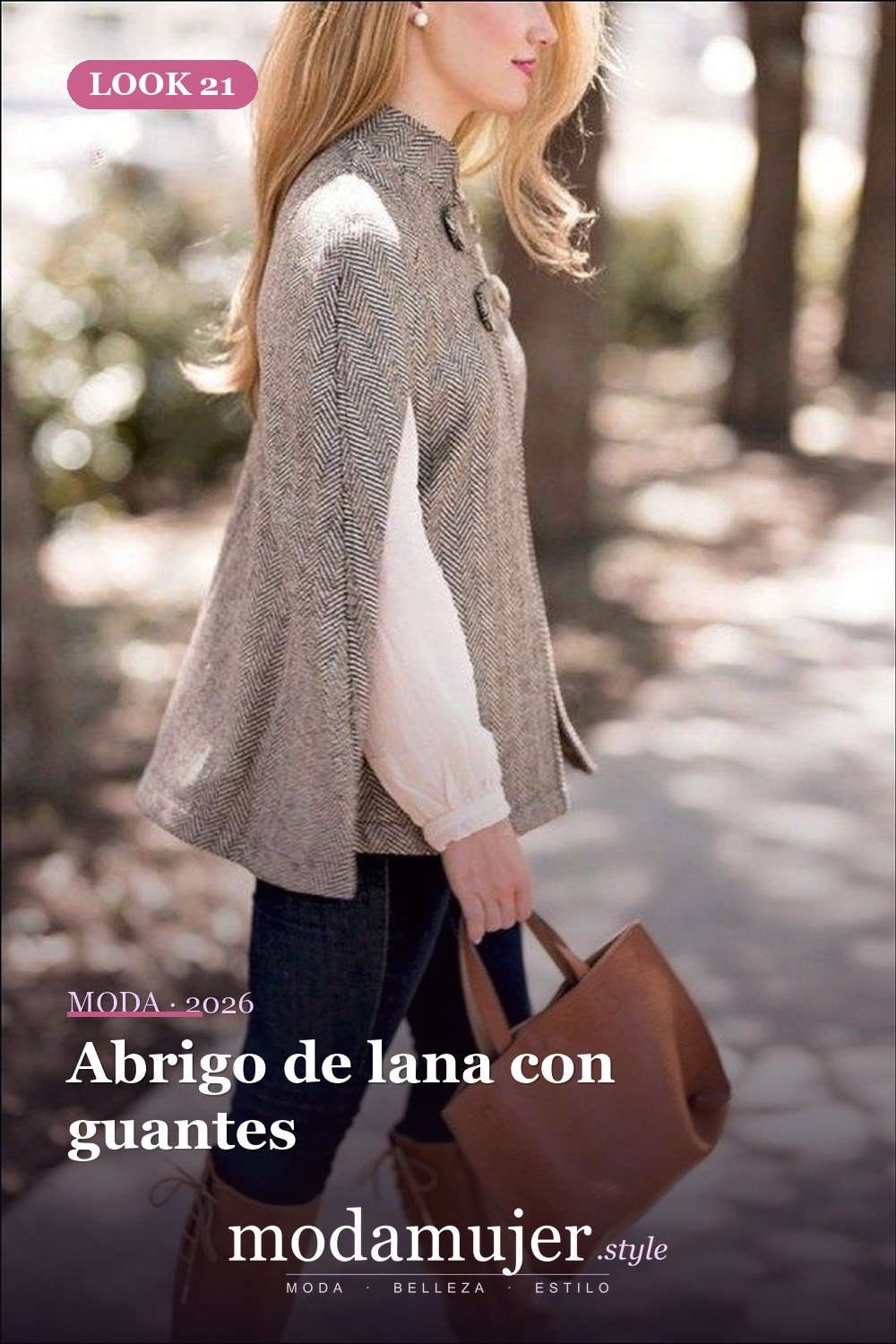 Abrigo de lana con guantes — Más de 40 ideas de trajes de invierno para mujeres en 2026