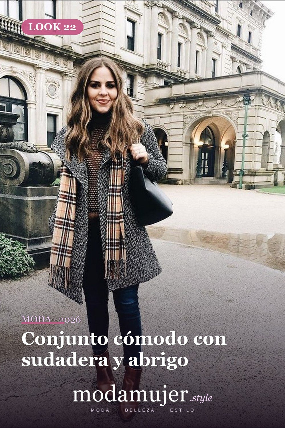 Conjunto cómodo con sudadera y abrigo — Más de 40 ideas de trajes de invierno para mujeres en 2026