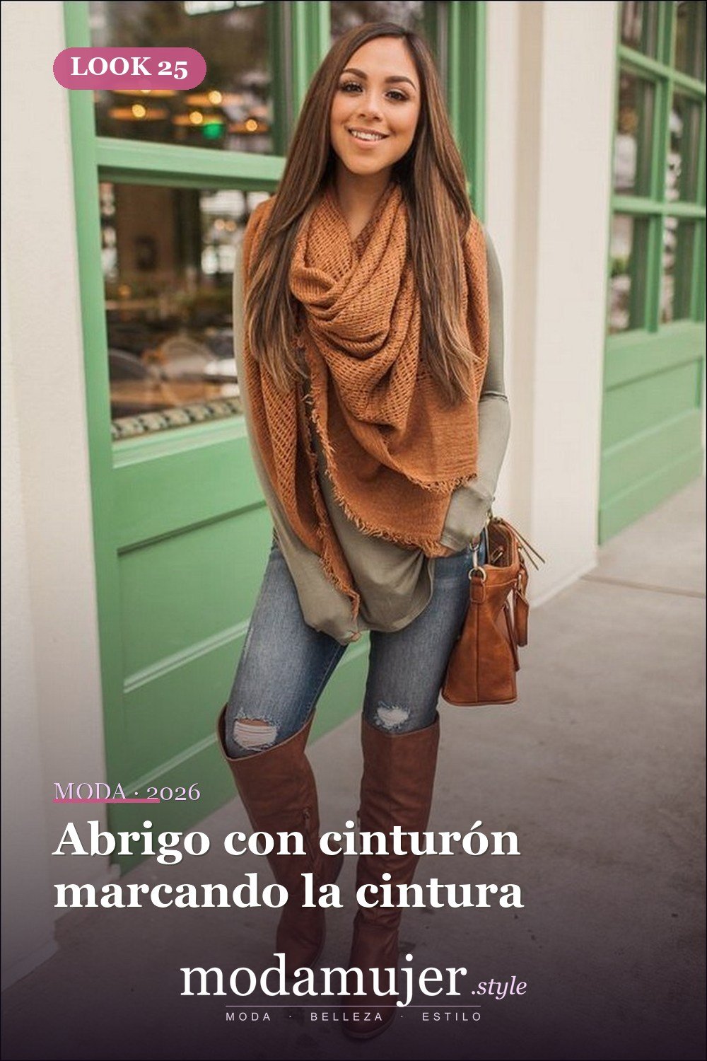 Abrigo con cinturón marcando la cintura — Más de 40 ideas de trajes de invierno para mujeres en 2026