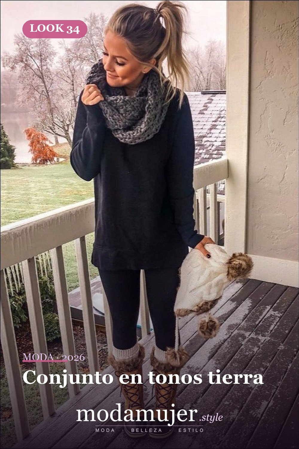 Conjunto en tonos tierra — Más de 40 ideas de trajes de invierno para mujeres en 2026