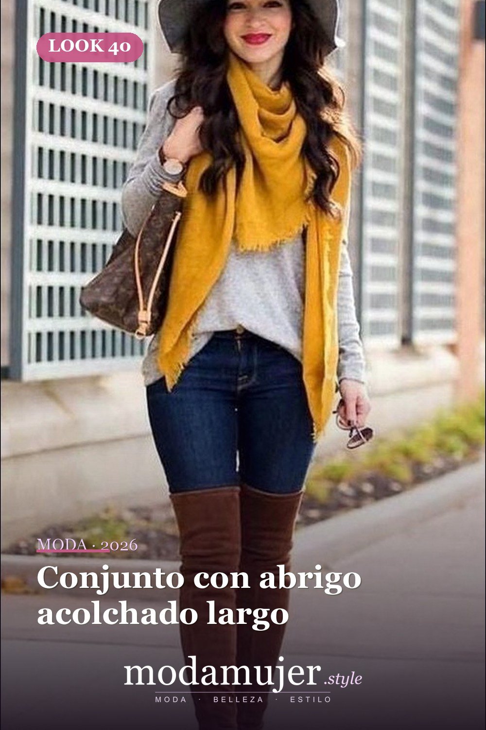 Conjunto con abrigo acolchado largo — Más de 40 ideas de trajes de invierno para mujeres en 2026
