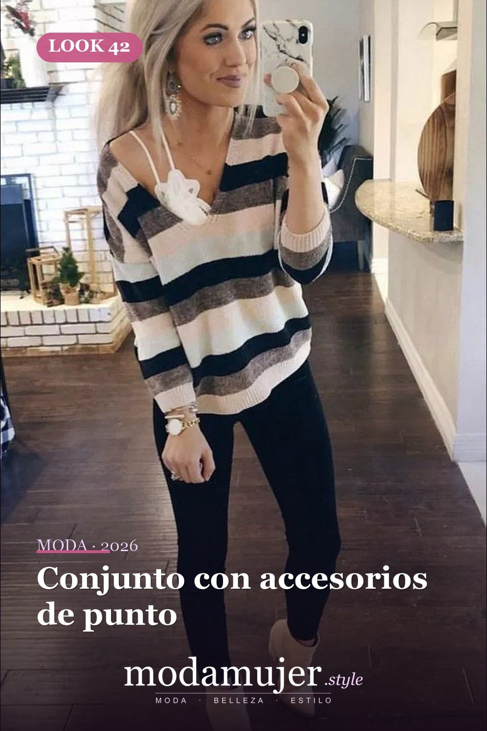 Conjunto con accesorios de punto — Más de 40 ideas de trajes de invierno para mujeres en 2026