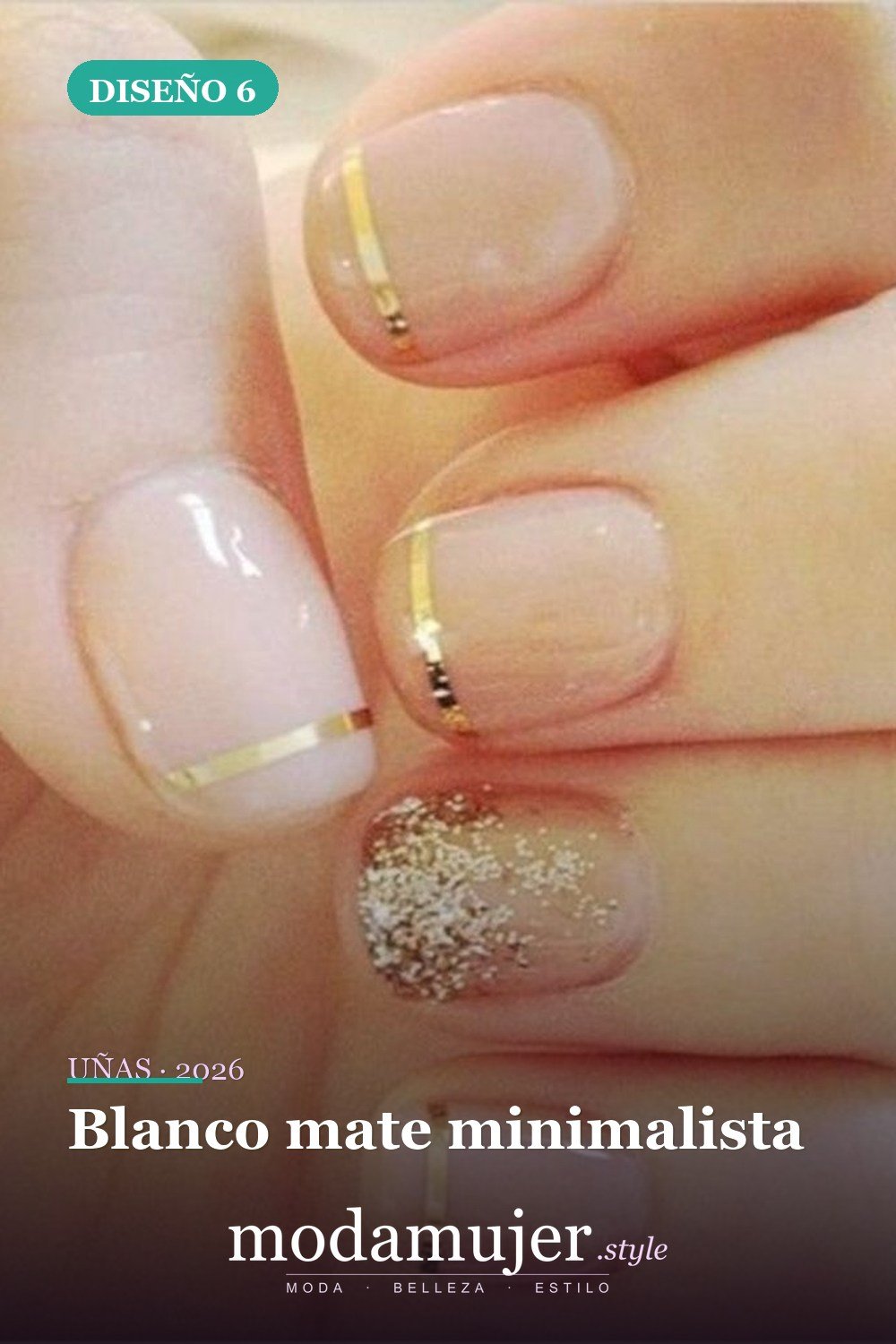 Blanco mate minimalista — Más de 40 ideas inspiradoras de arte de uñas para la fiesta de bodas