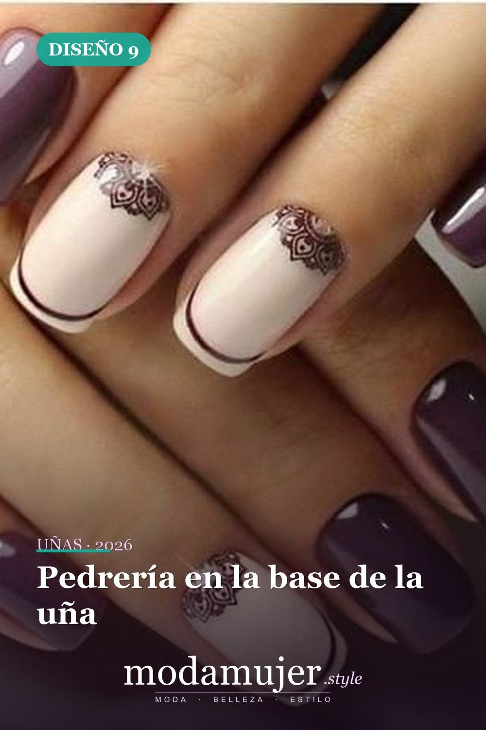 Pedrería en la base de la uña — Más de 40 ideas inspiradoras de arte de uñas para la fiesta de bodas