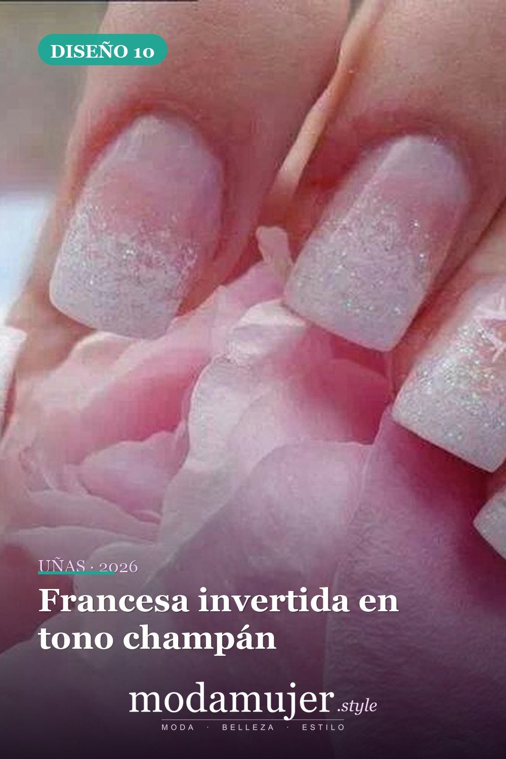 Francesa invertida en tono champán — Más de 40 ideas inspiradoras de arte de uñas para la fiesta de bodas