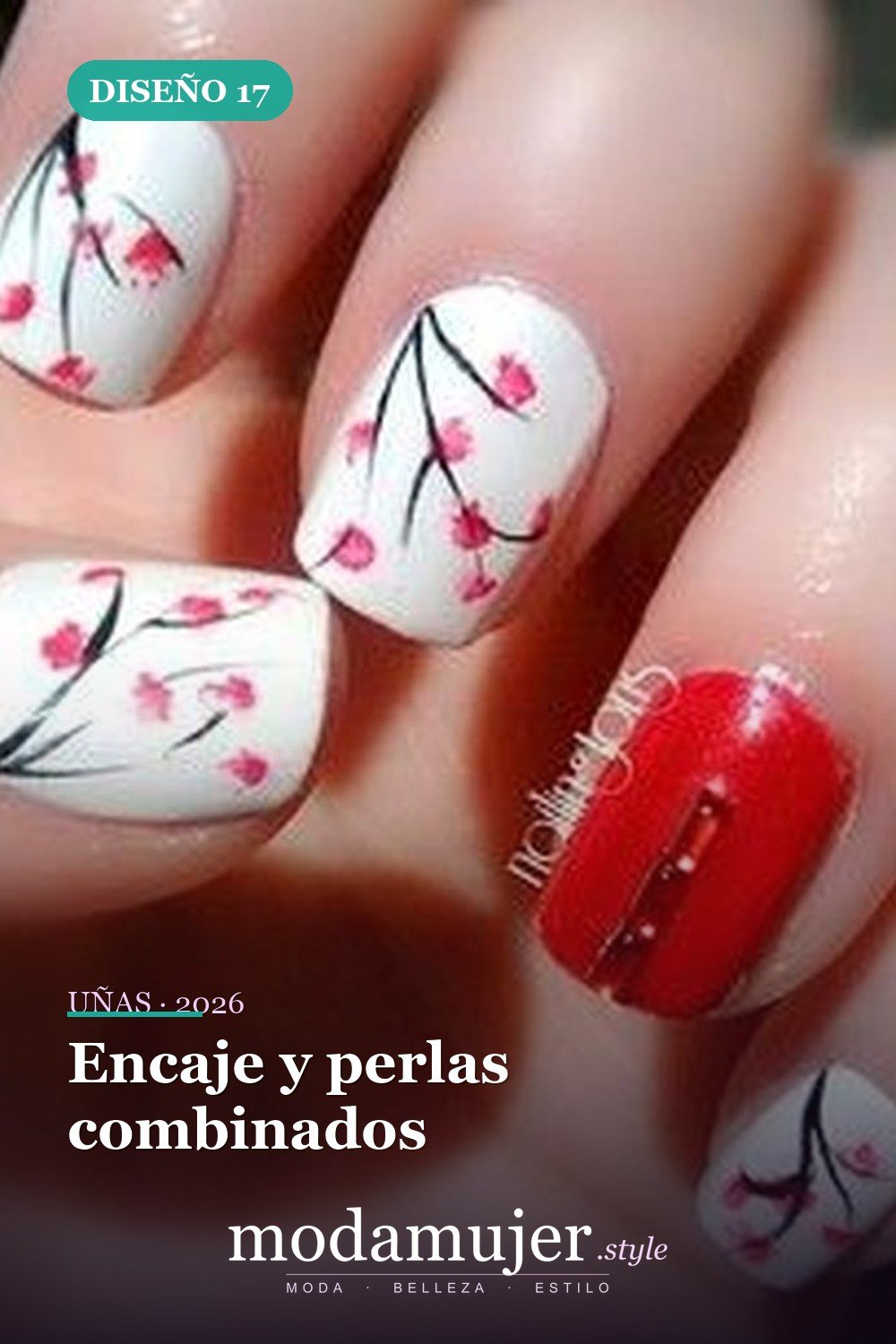 Encaje y perlas combinados — Más de 40 ideas inspiradoras de arte de uñas para la fiesta de bodas