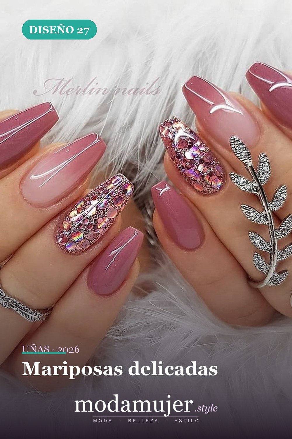 Mariposas delicadas — Más de 40 ideas inspiradoras de arte de uñas para la fiesta de bodas