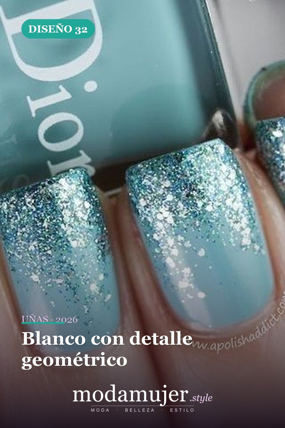 Blanco con detalle geométrico — Más de 40 ideas inspiradoras de arte de uñas para la fiesta de bodas
