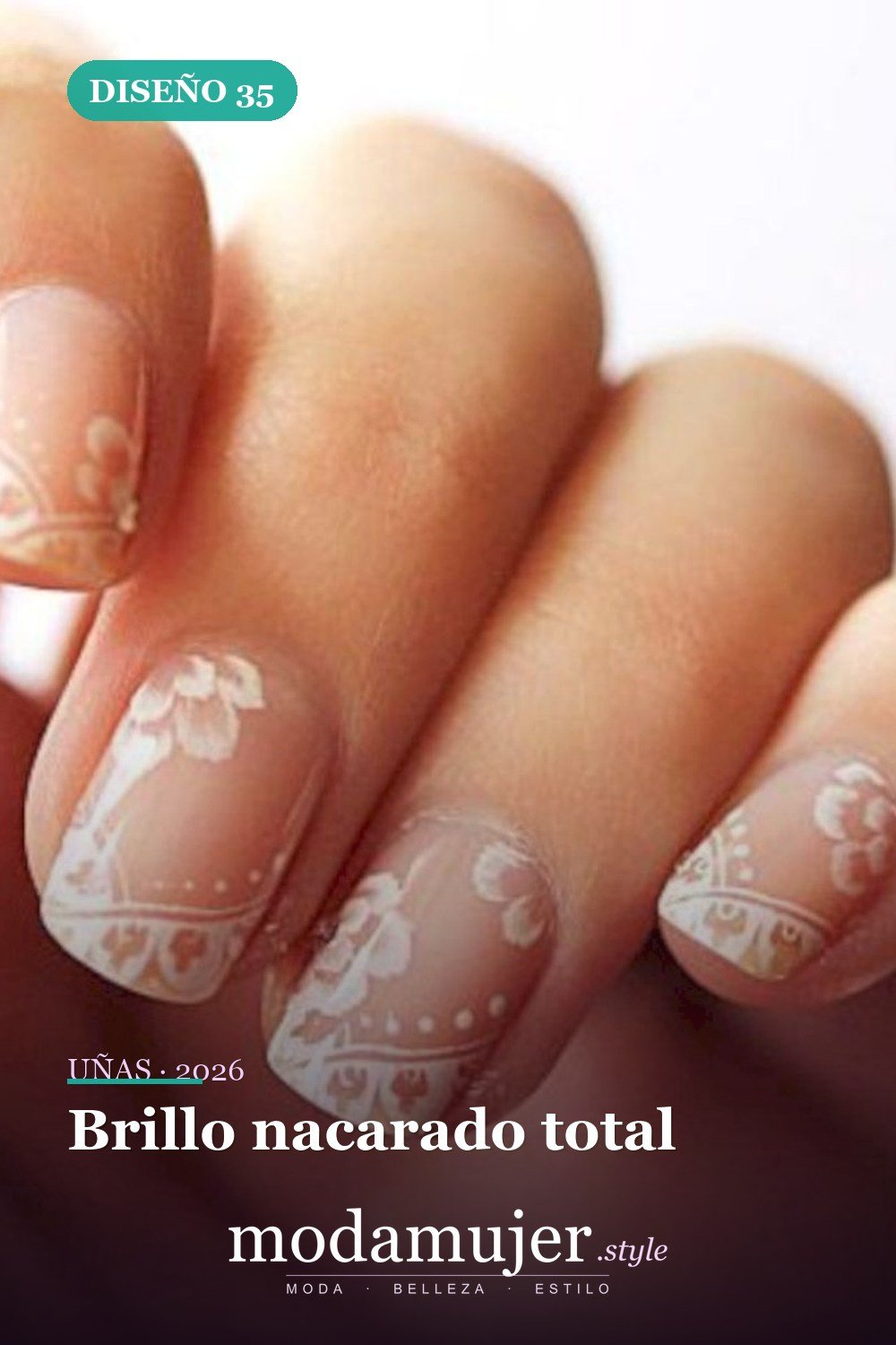 Brillo nacarado total — Más de 40 ideas inspiradoras de arte de uñas para la fiesta de bodas
