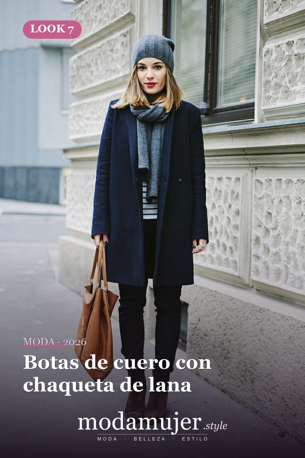 Botas de cuero con chaqueta de lana — Más de 41 combinaciones de botas y abrigos para el invierno 2026