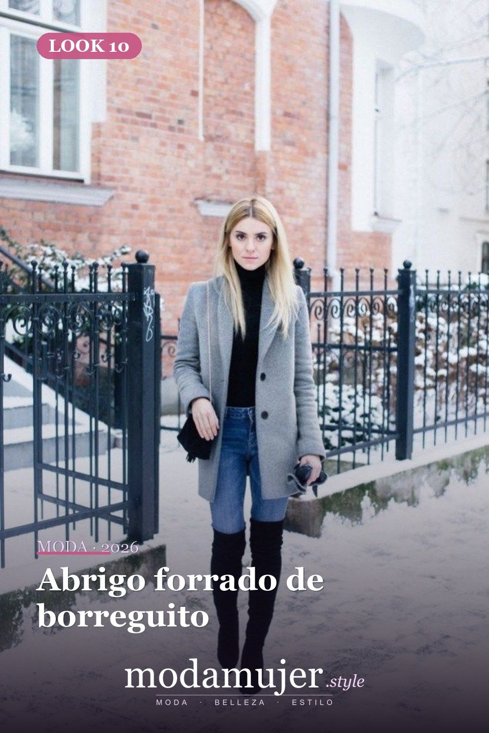Abrigo forrado de borreguito — Más de 41 combinaciones de botas y abrigos para el invierno 2026