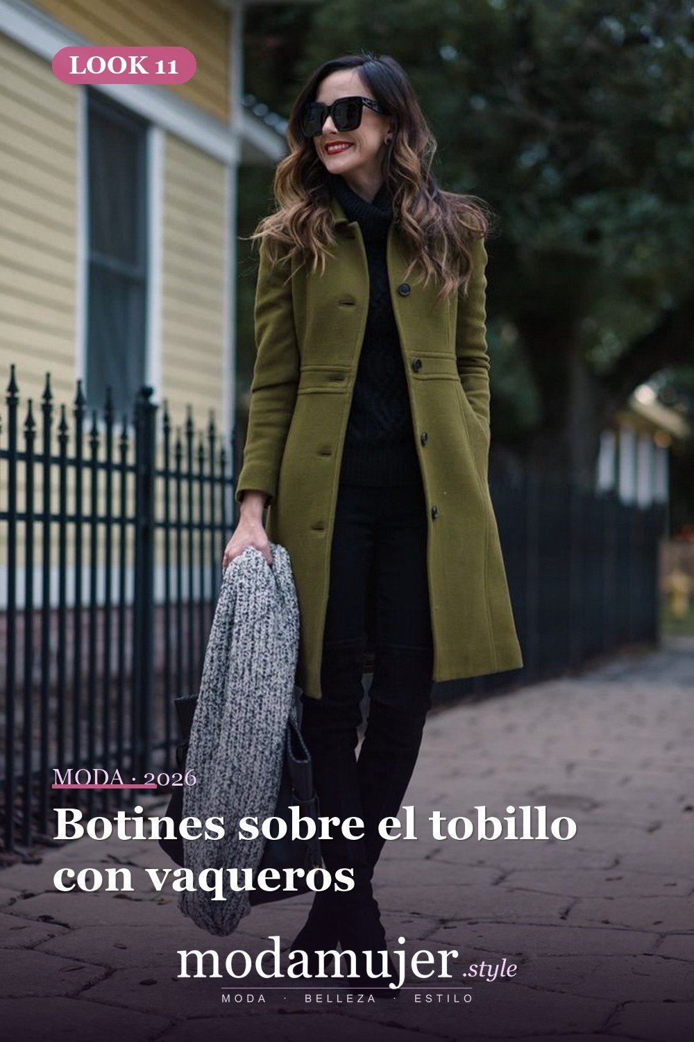 Botines sobre el tobillo con vaqueros — Más de 41 combinaciones de botas y abrigos para el invierno 2026