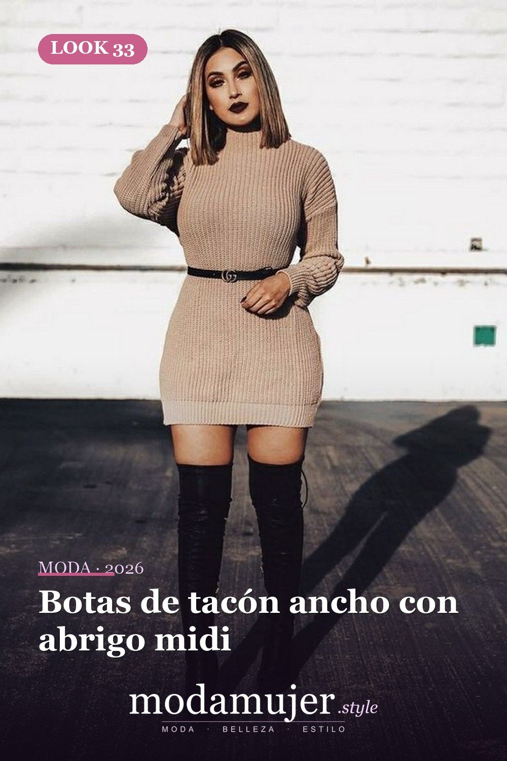 Botas de tacón ancho con abrigo midi — Más de 41 combinaciones de botas y abrigos para el invierno 2026