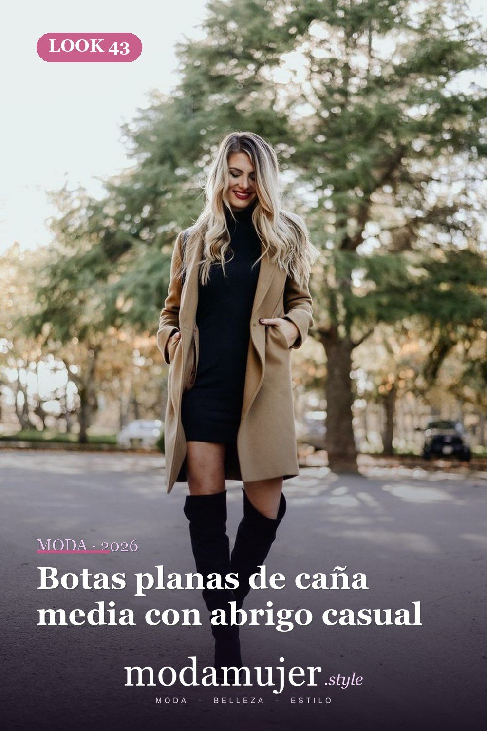 Botas planas de caña media con abrigo casual — Más de 41 combinaciones de botas y abrigos para el invierno 2026