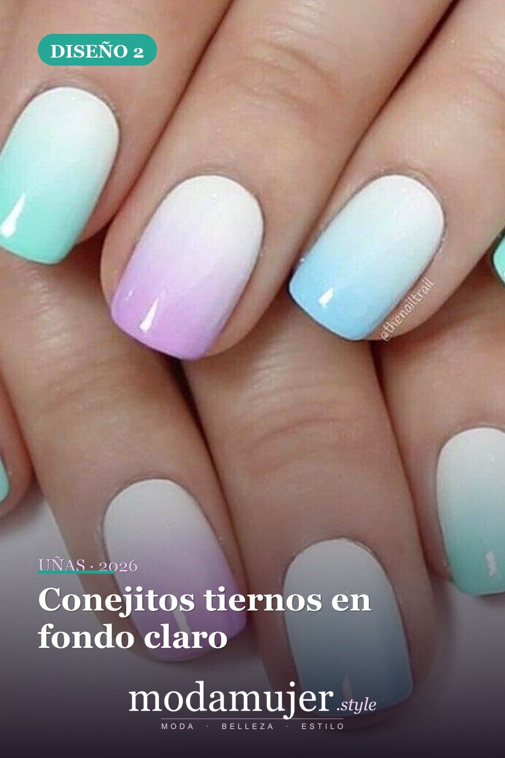 Conejitos tiernos en fondo claro — Más de 42 ideas modernas de diseño de uñas de Pascua