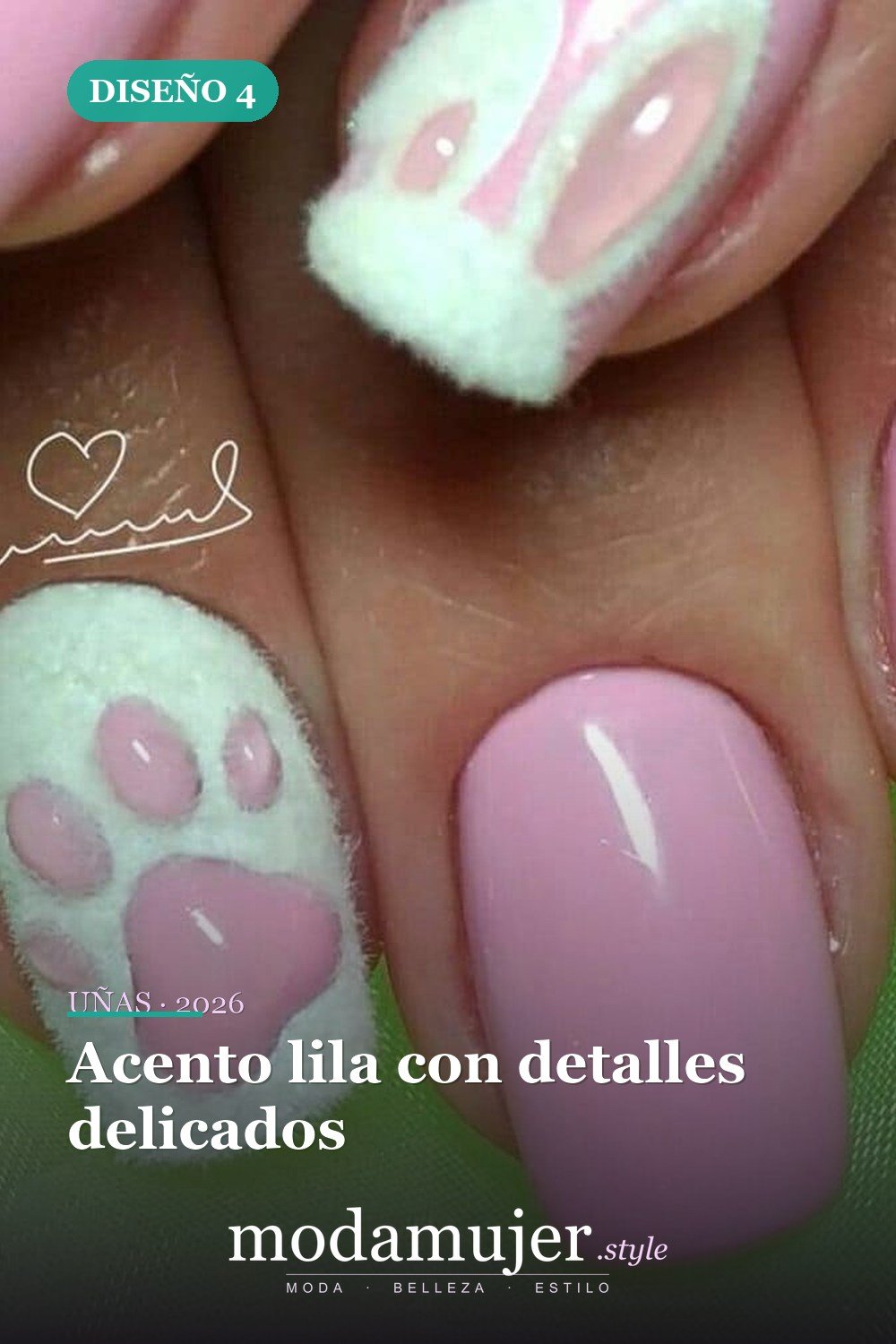Acento lila con detalles delicados — Más de 42 ideas modernas de diseño de uñas de Pascua