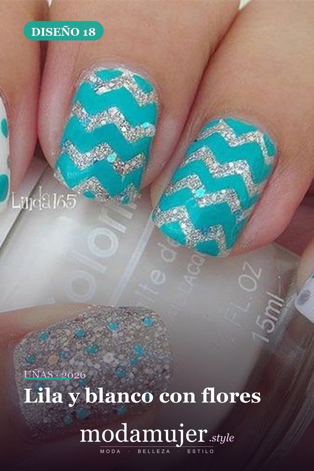 Lila y blanco con flores — Más de 42 ideas modernas de diseño de uñas de Pascua
