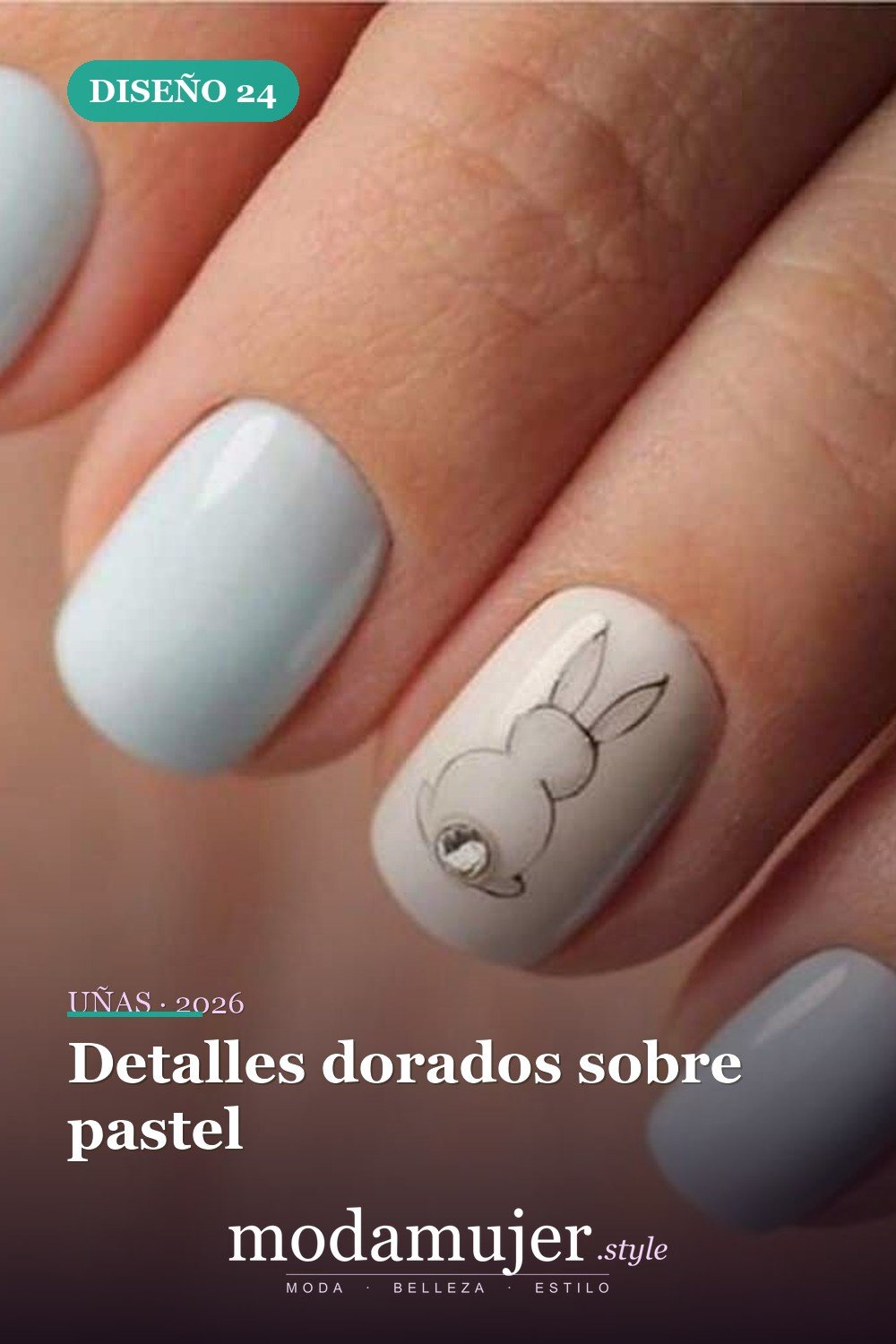 Detalles dorados sobre pastel — Más de 42 ideas modernas de diseño de uñas de Pascua