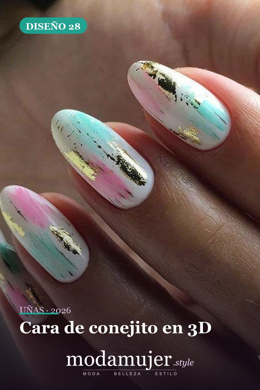 Cara de conejito en 3D — Más de 42 ideas modernas de diseño de uñas de Pascua