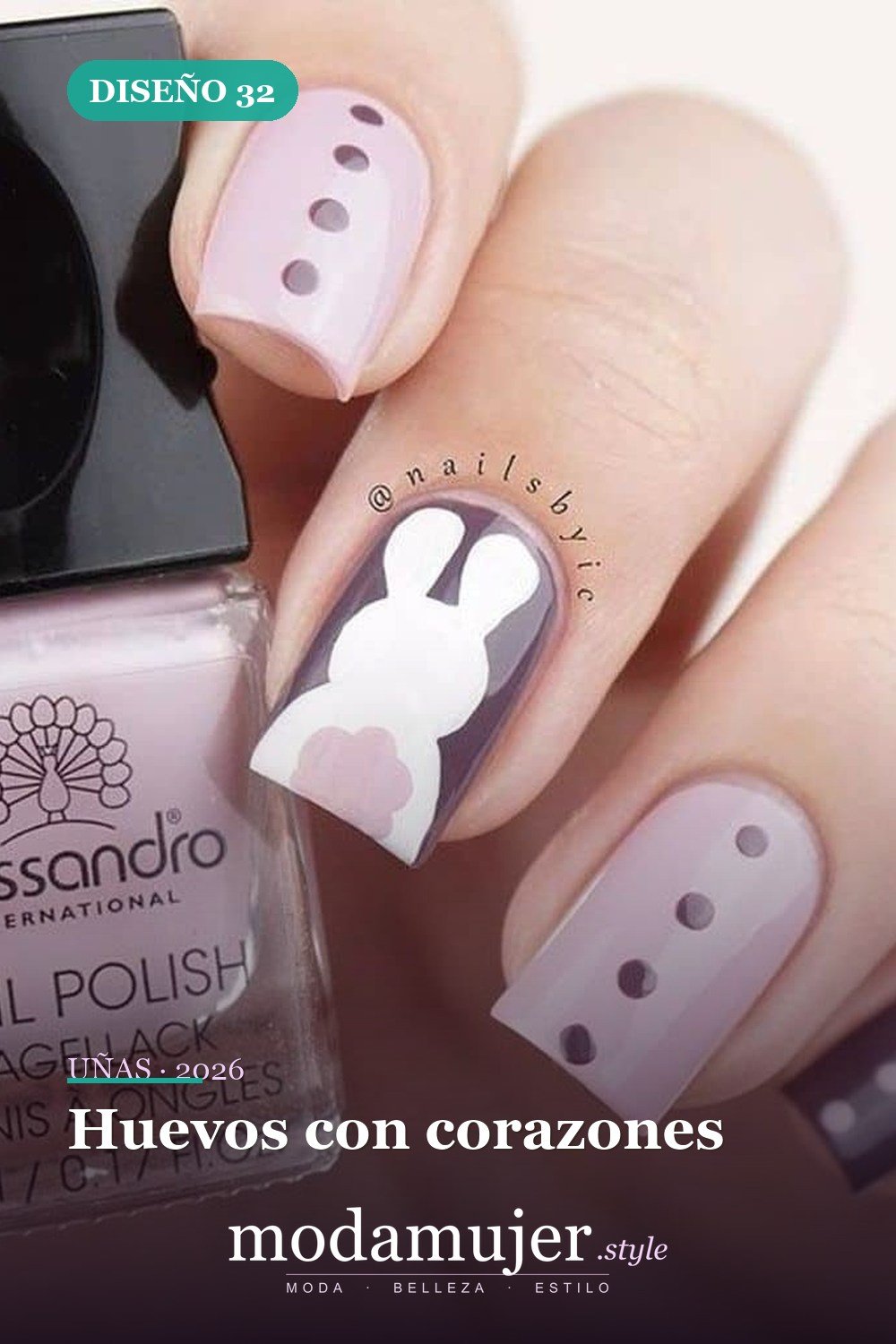 Huevos con corazones — Más de 42 ideas modernas de diseño de uñas de Pascua