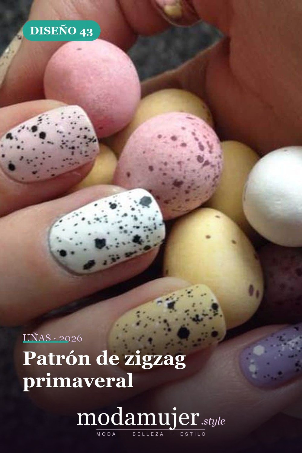 Patrón de zigzag primaveral — Más de 42 ideas modernas de diseño de uñas de Pascua