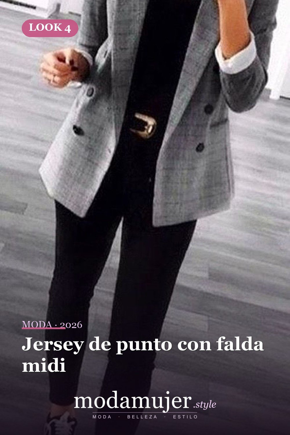 Jersey de punto con falda midi — Más de 42 trajes casuales de trabajo para mujeres para el invierno