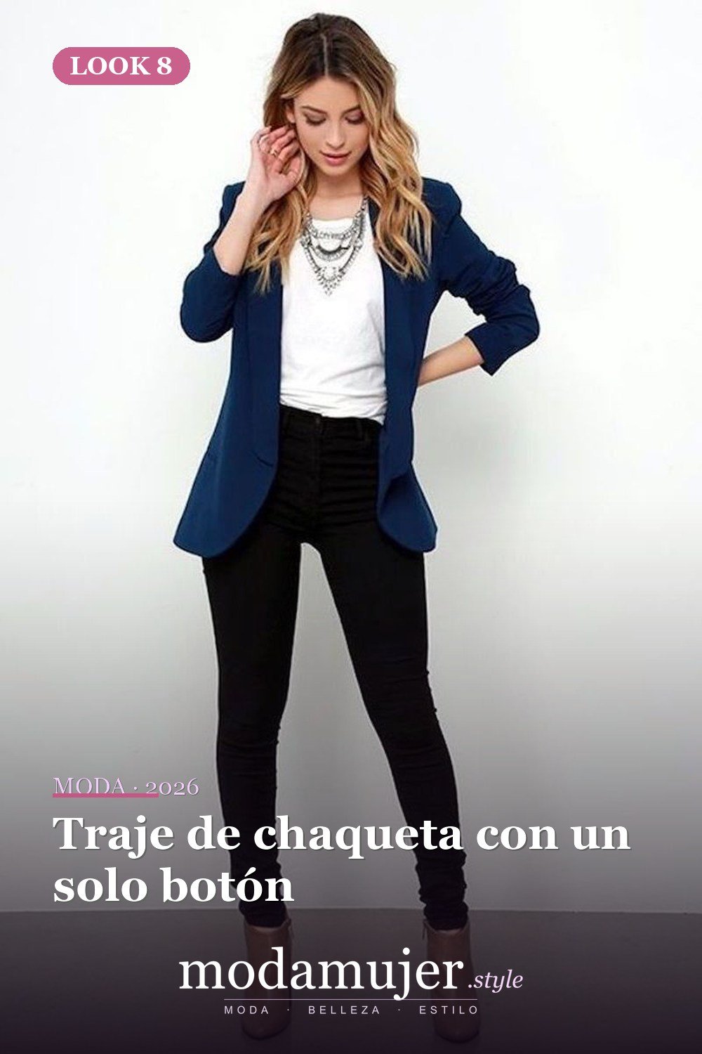 Traje de chaqueta con un solo botón — Más de 42 trajes casuales de trabajo para mujeres para el invierno