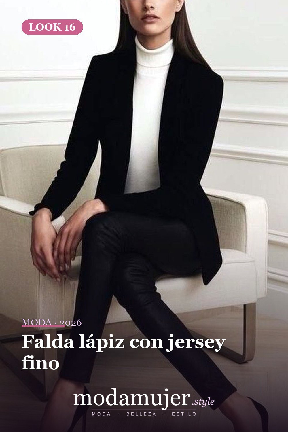 Falda lápiz con jersey fino — Más de 42 trajes casuales de trabajo para mujeres para el invierno