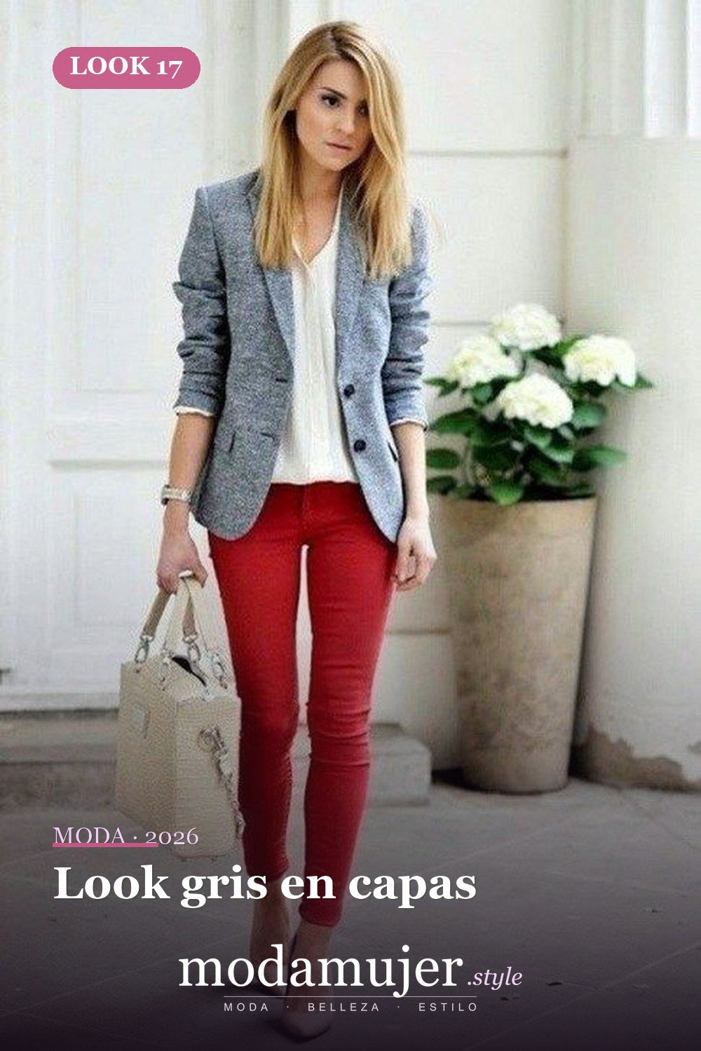 Look gris en capas — Más de 42 trajes casuales de trabajo para mujeres para el invierno