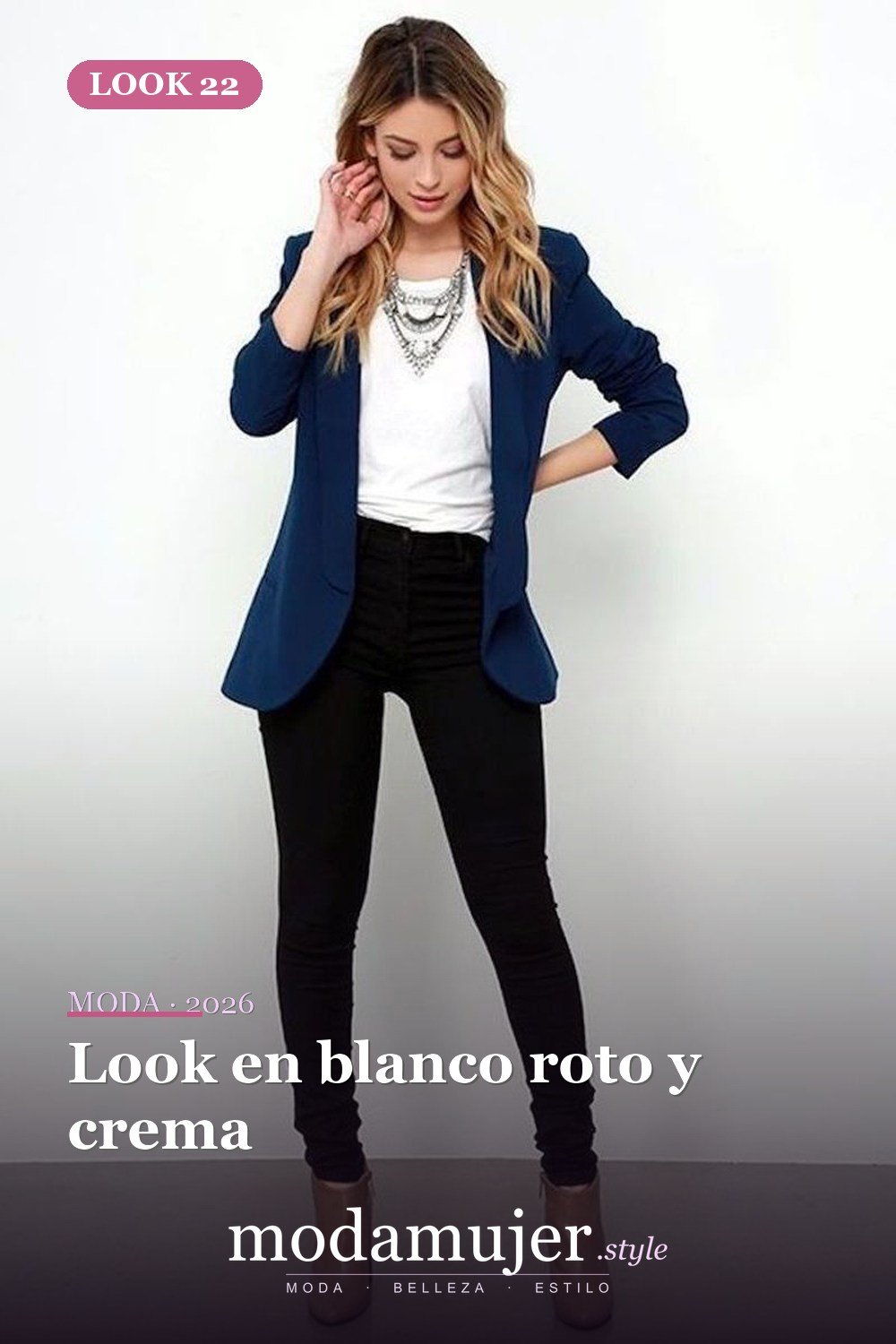 Look en blanco roto y crema — Más de 42 trajes casuales de trabajo para mujeres para el invierno