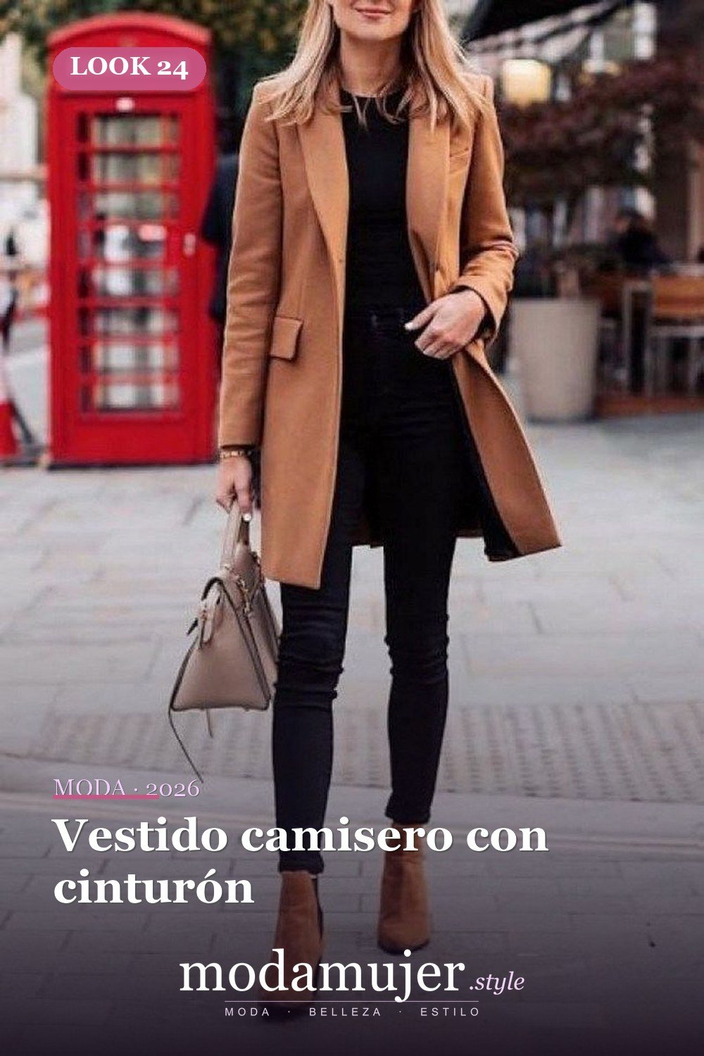 Vestido camisero con cinturón — Más de 42 trajes casuales de trabajo para mujeres para el invierno