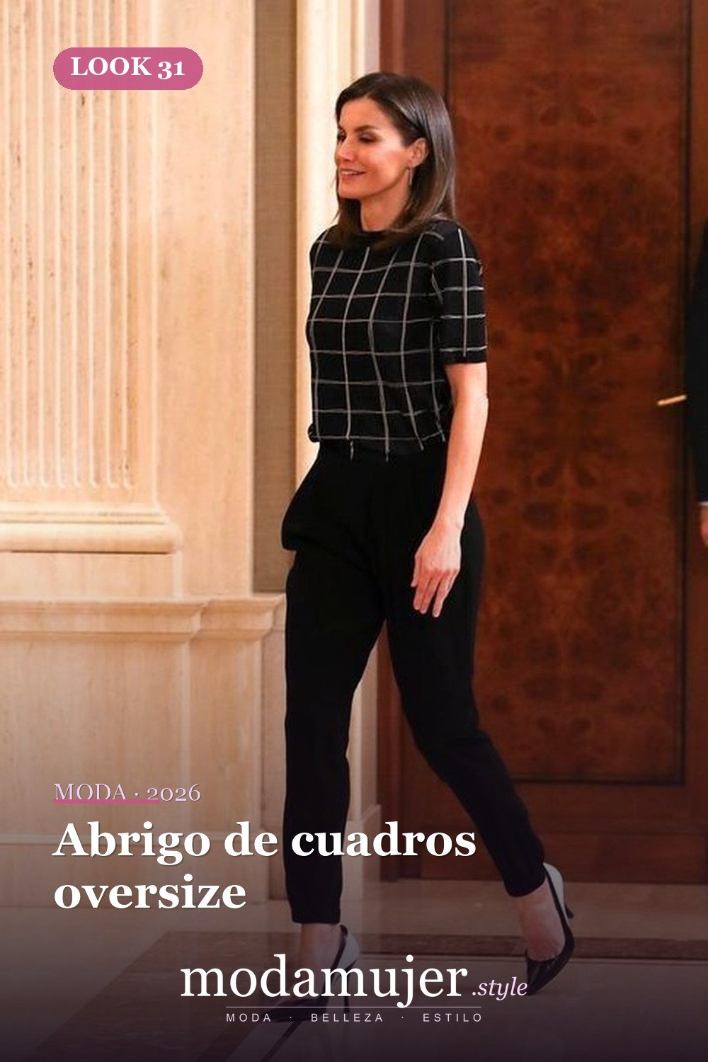 Abrigo de cuadros oversize — Más de 42 trajes casuales de trabajo para mujeres para el invierno