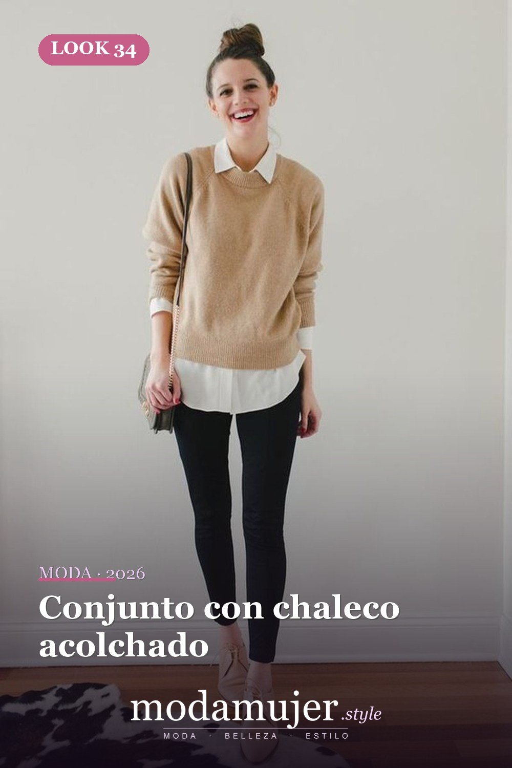 Conjunto con chaleco acolchado — Más de 42 trajes casuales de trabajo para mujeres para el invierno