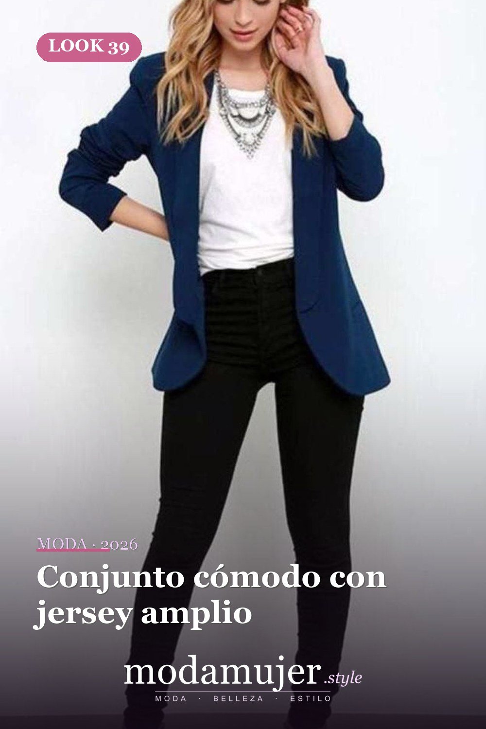 Conjunto cómodo con jersey amplio — Más de 42 trajes casuales de trabajo para mujeres para el invierno