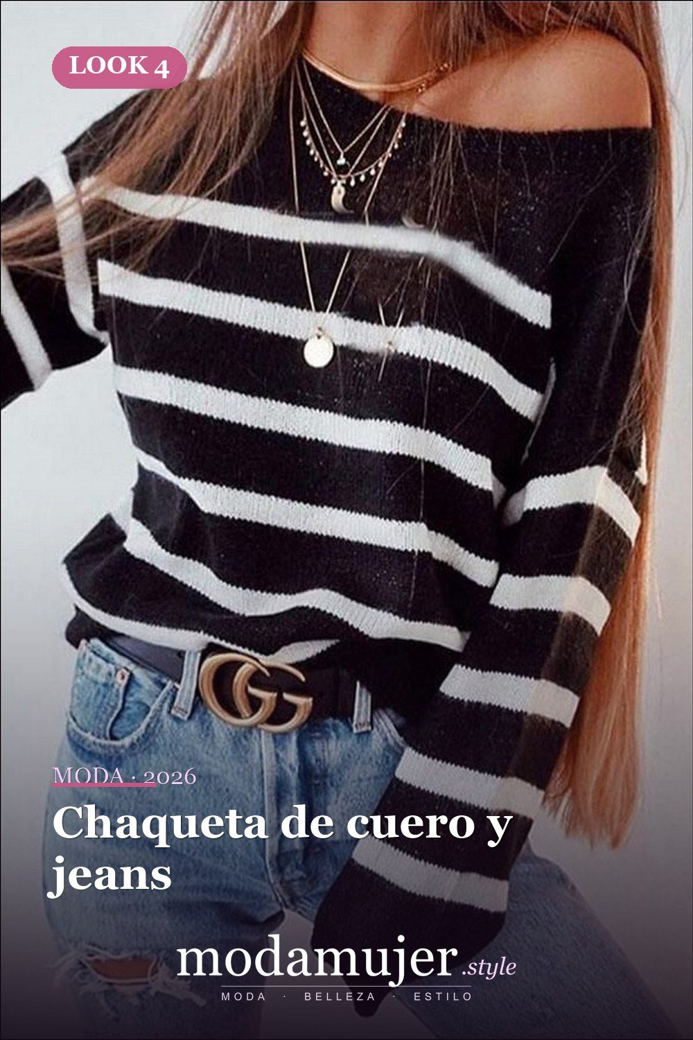 Chaqueta de cuero y jeans — Más de 45 conjuntos de invierno para la escuela que te encantarán
