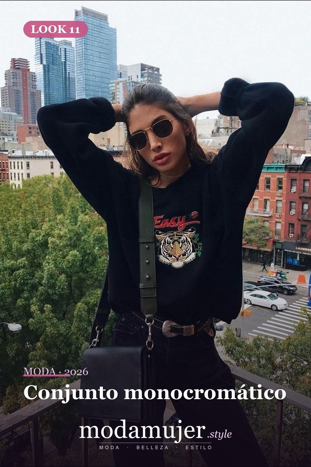 Conjunto monocromático — Más de 45 conjuntos de invierno para la escuela que te encantarán