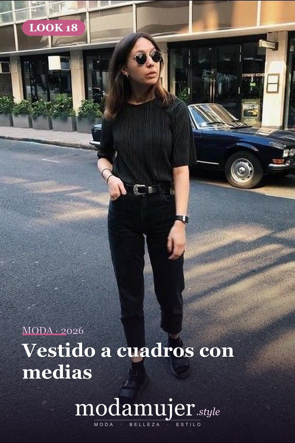 Vestido a cuadros con medias — Más de 45 conjuntos de invierno para la escuela que te encantarán