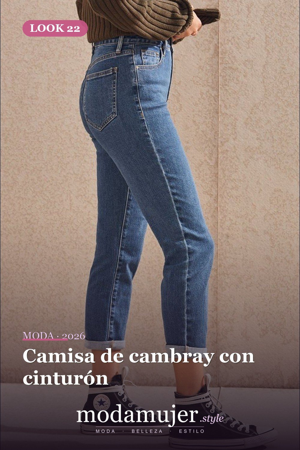 Camisa de cambray con cinturón — Más de 45 conjuntos de invierno para la escuela que te encantarán